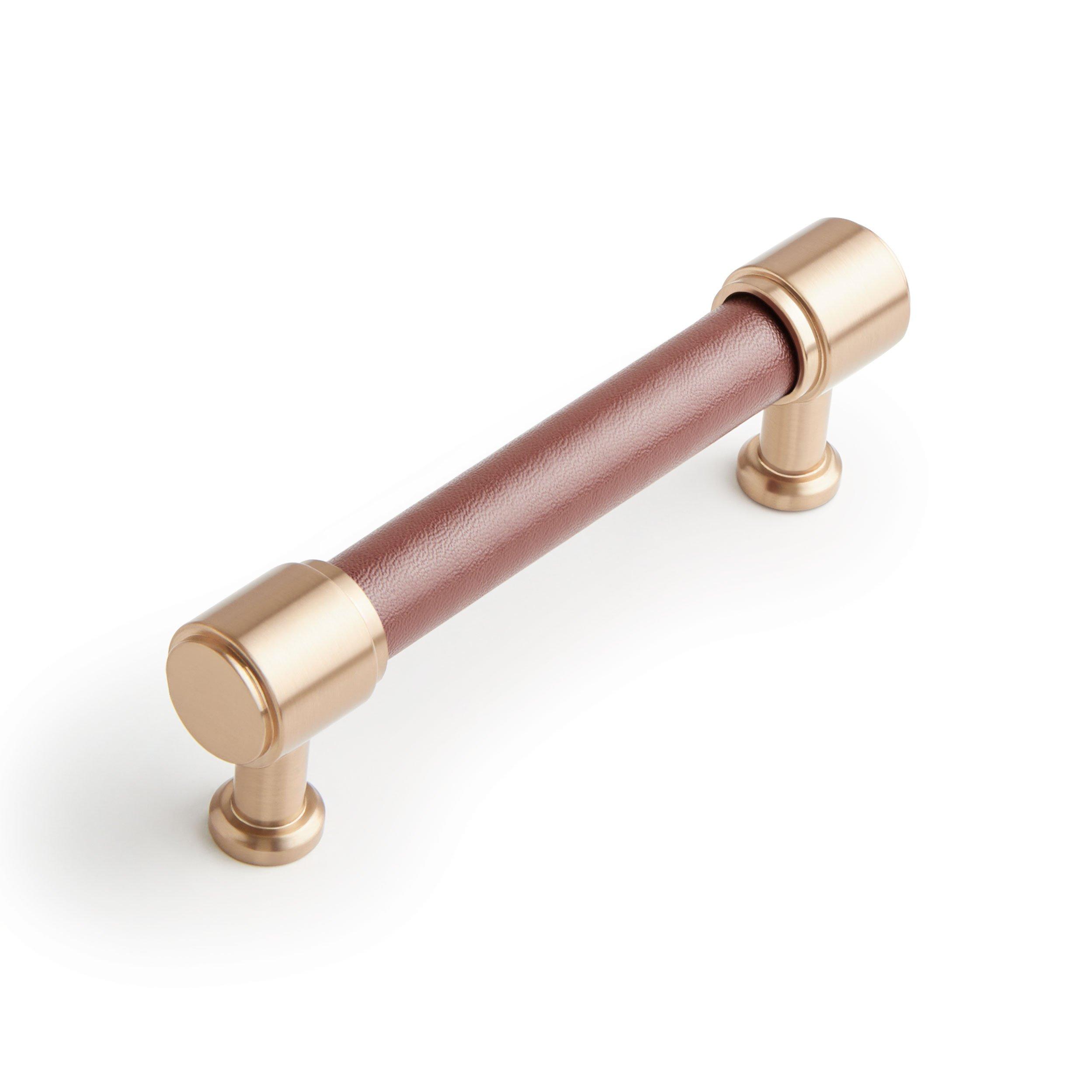 Lazzara Cabinet Pull Brown Leather | Signature Hardware