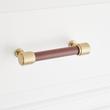 5-1/16" Lazzara Cabinet Pull Brown Leather - Golden Champagne, , large image number 3