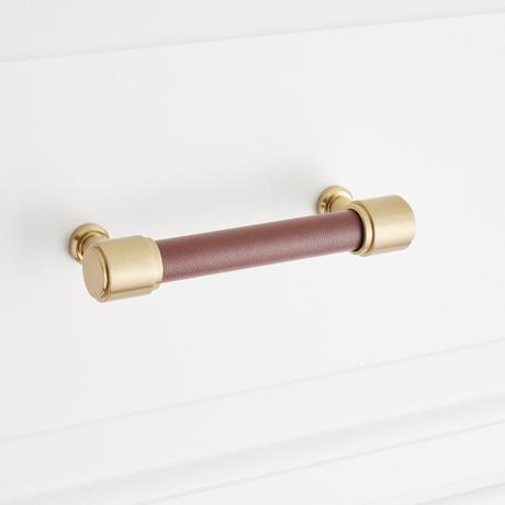 Lazzara Cabinet Pull Brown Leather