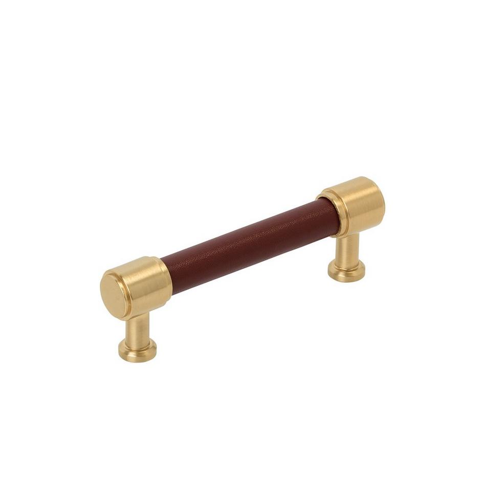 Lazzara Cabinet Pull Brown Leather, , large image number 1