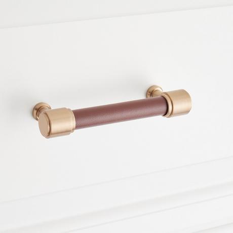 Lazzara Cabinet Pull Brown Leather