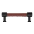 3-3/4" Lazzara Cabinet Pull Brown Leather - Matte Black, , large image number 2