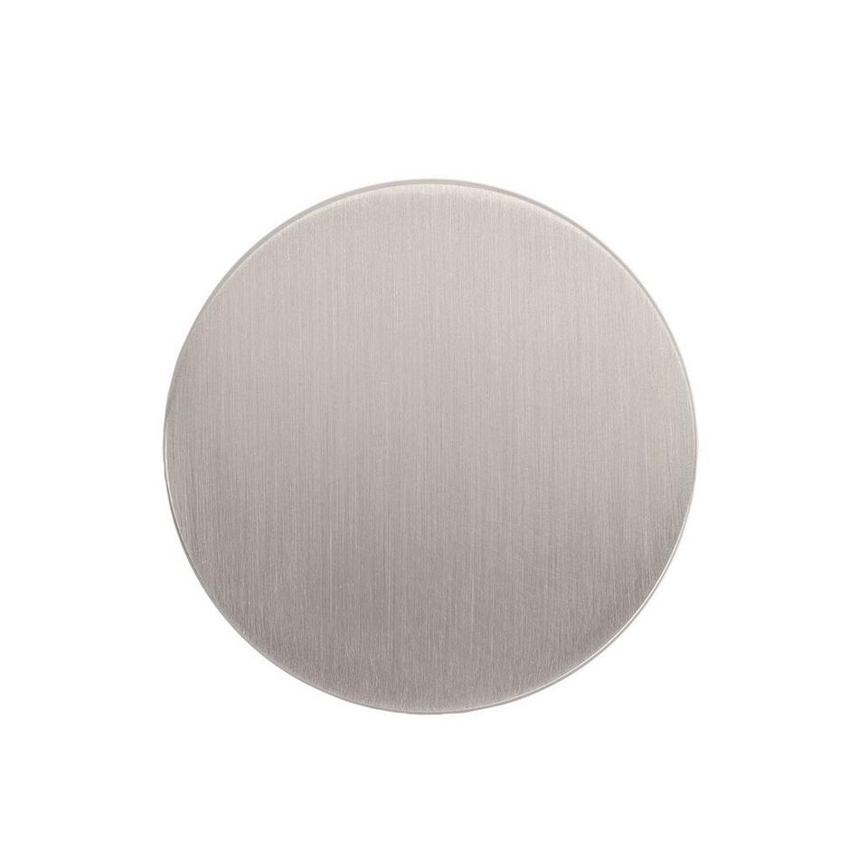 1-1/2" Lazzara Round Cabinet Knob Brown Leather - Satin Nickel, , large image number 2