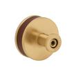 1-1/2" Lazzara Round Cabinet Knob Brown Leather - Champagne Bronze, , large image number 2