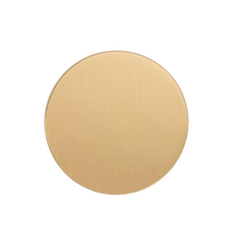 1-1/2" Lazzara Round Cabinet Knob Brown Leather - Champagne Bronze, , large image number 1