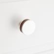 1-1/2" Lazzara Round Cabinet Knob Brown Leather - Polished Nickel, , large image number 3