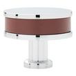 1-1/2" Lazzara Round Cabinet Knob Brown Leather - Polished Chrome, , large image number 2