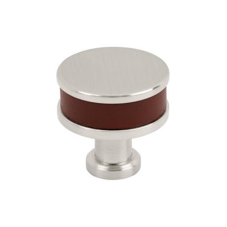 Lazzara Round Cabinet Knob Brown Leather