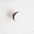 1-1/4" Lazzara Round Cabinet Knob Brown Leather - Satin Nickel, , large image number 3