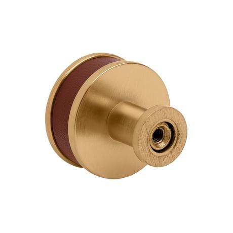 Lazzara Round Cabinet Knob Brown Leather