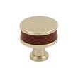 Lazzara Round Cabinet Knob Brown Leather, , large image number 3