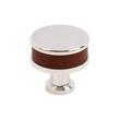 Lazzara Round Cabinet Knob Brown Leather, , large image number 5