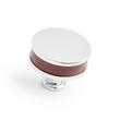 Lazzara Round Cabinet Knob Brown Leather, , large image number 0