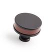 Lazzara Round Cabinet Knob Brown Leather, , large image number 2
