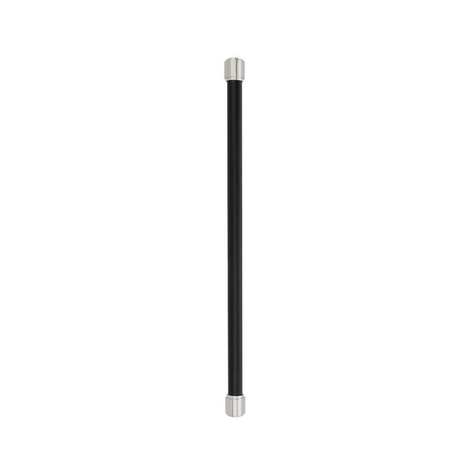 18" Lazzara Appliance Pull Black Leather - Satin Nickel, , large image number 1