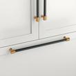 18" Lazzara Appliance Pull Black Leather - Brushed Gold, , large image number 0