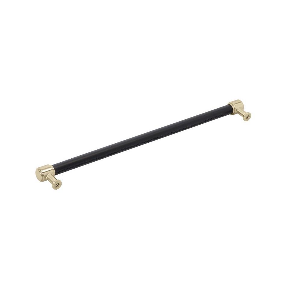 18" Lazzara Appliance Pull Black Leather - Golden Champagne, , large image number 2