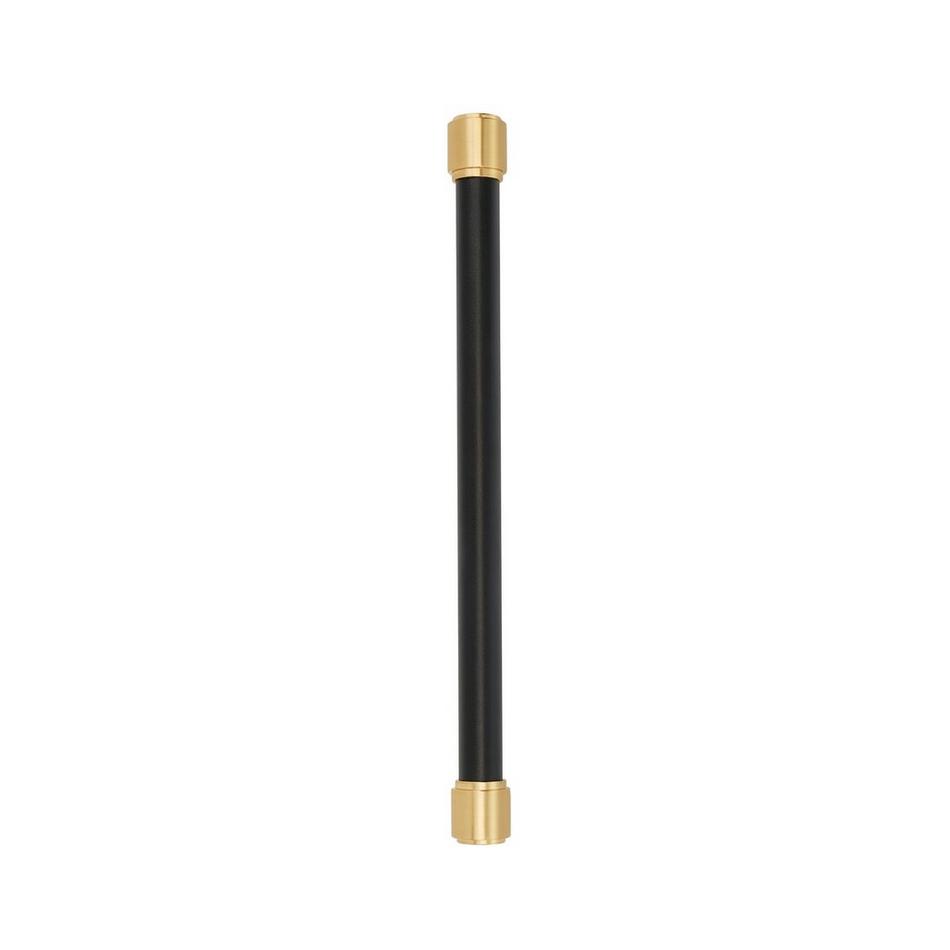 12" Lazzara Appliance Pull Black Leather - Champagne Bronze, , large image number 1