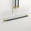 12" Lazzara Appliance Pull Black Leather - Champagne Bronze, , large image number 0