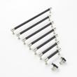 12-5/8" Lazzara Oversized Cabinet Pull Black Leather - Satin Nickel, , large image number 1