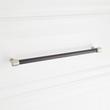 12-5/8" Lazzara Oversized Cabinet Pull Black Leather - Satin Nickel, , large image number 3