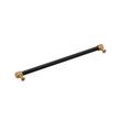 12-5/8" Lazzara Oversized Cabinet Pull Black Leather - Brushed Gold, , large image number 2