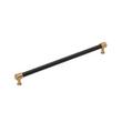 12-5/8" Lazzara Oversized Cabinet Pull Black Leather - Brushed Gold, , large image number 0