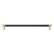 12-5/8" Lazzara Oversized Cabinet Pull Black Leather - Champagne Bronze, , large image number 2