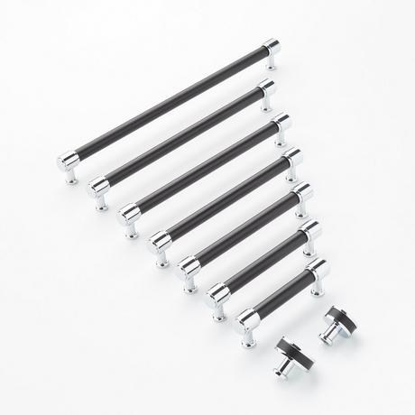 Lazzara Oversized Cabinet Pull Black Leather