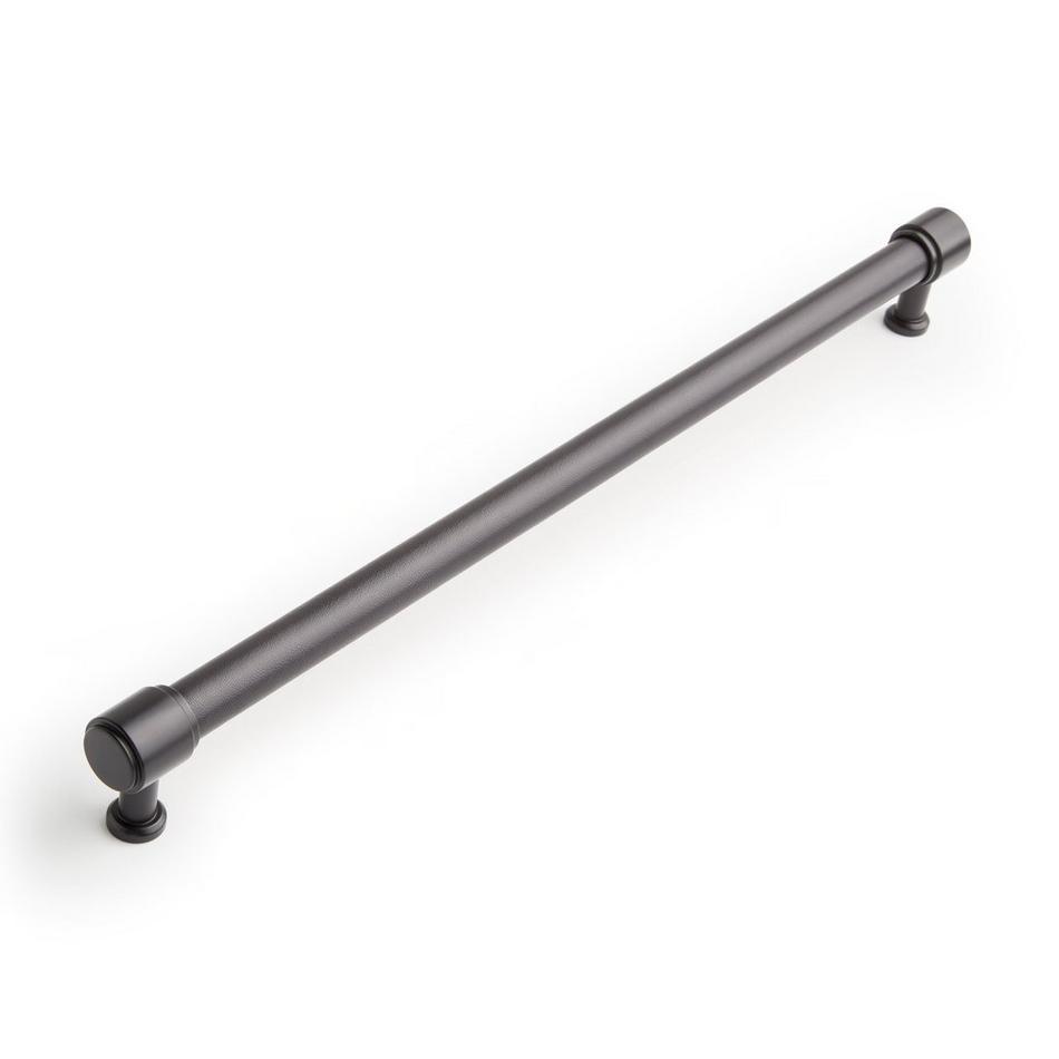 12-5/8" Lazzara Oversized Cabinet Pull Black Leather - Matte Black, , large image number 0
