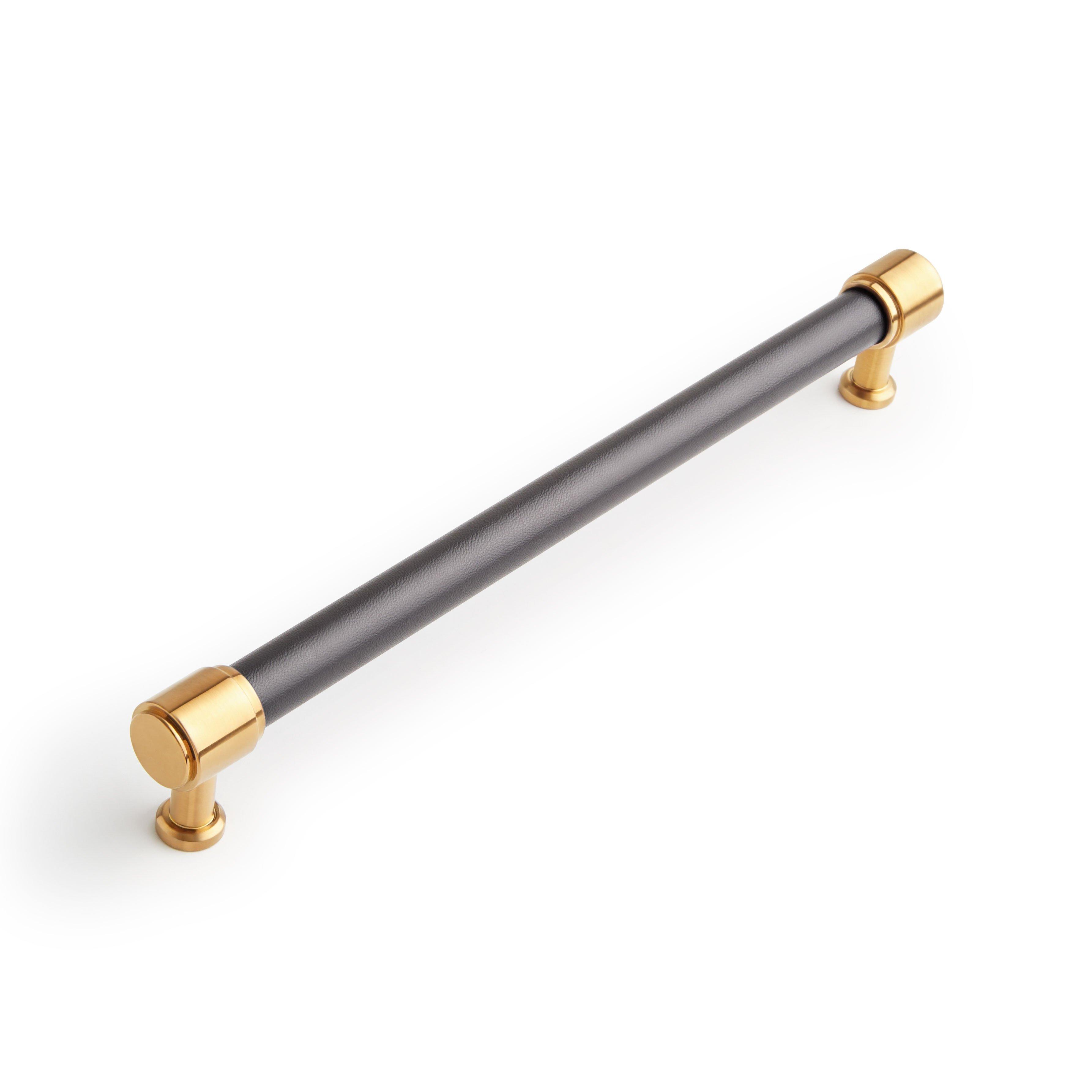 Lazzara Oversized Cabinet Pull Black Leather | Signature Hardware