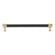 10-1/16" Lazzara Oversized Cabinet Pull Black Leather - Golden Champagne, , large image number 2