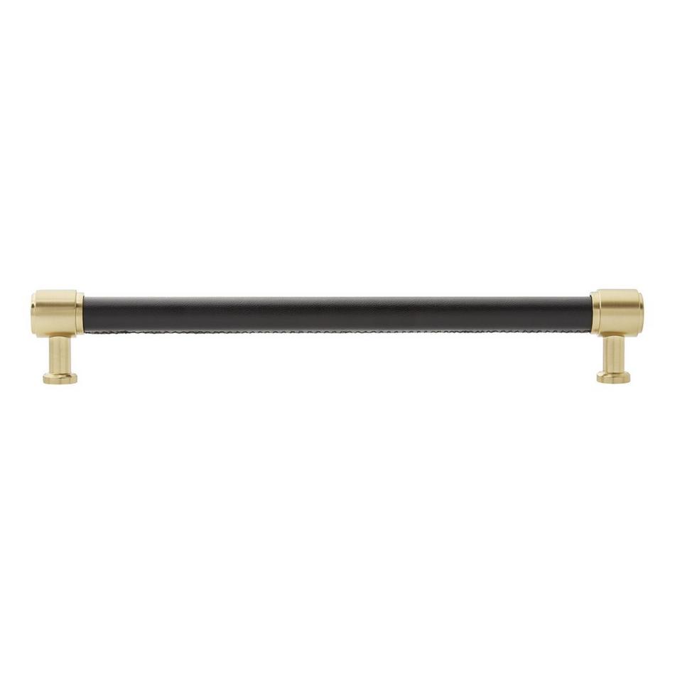 10-1/16" Lazzara Oversized Cabinet Pull Black Leather - Golden Champagne, , large image number 2