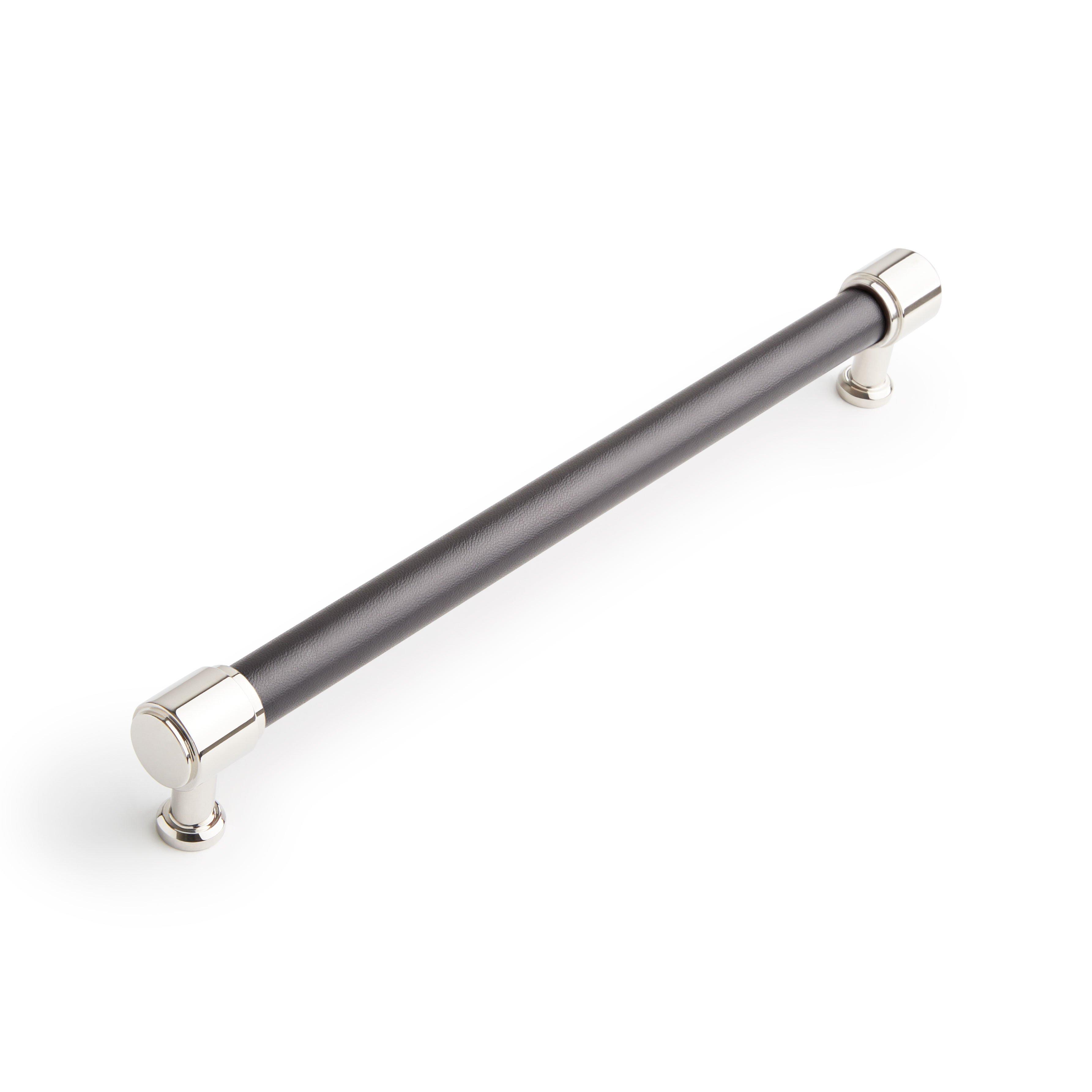 Lazzara Oversized Cabinet Pull Black Leather | Signature Hardware