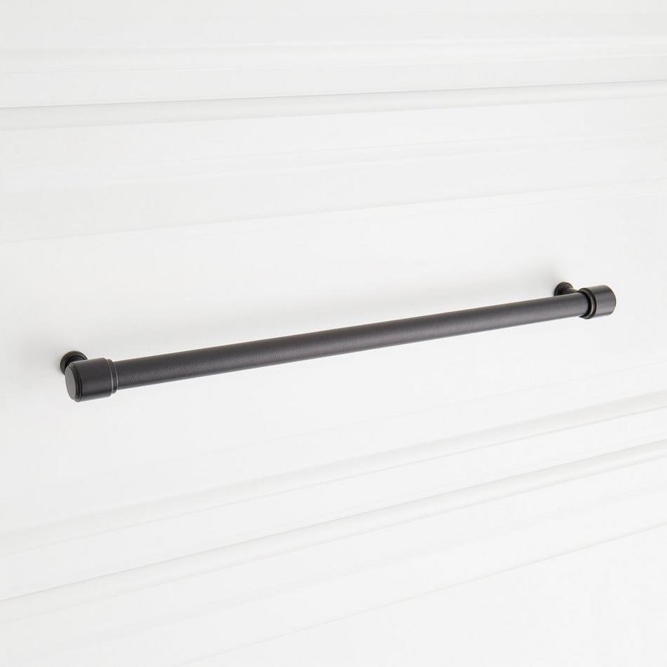 10-1/16" Lazzara Oversized Cabinet Pull Black Leather - Matte Black, , large image number 3