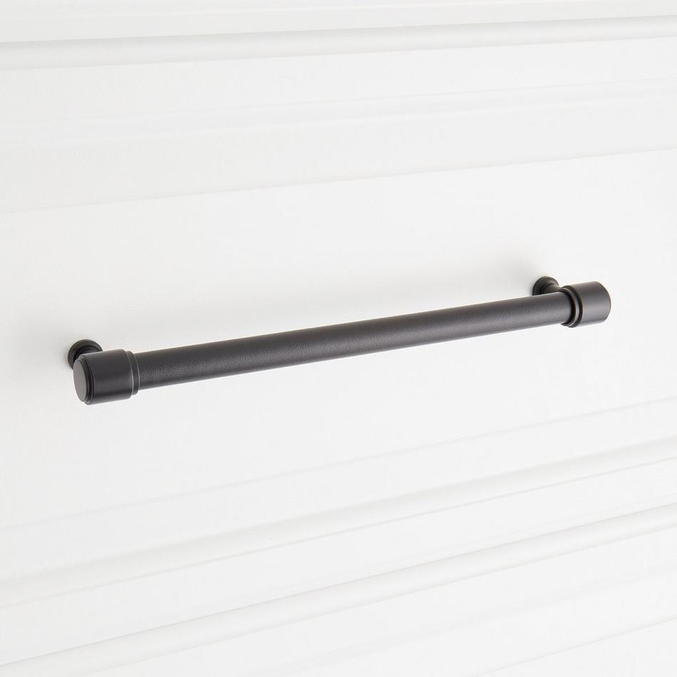 8-13/16" Lazzara Oversized Cabinet Pull Black Leather - Matte Black, , large image number 3