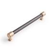 7-9/16" Lazzara Cabinet Pull Black Leather - Champagne Bronze, , large image number 0
