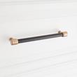 7-9/16" Lazzara Cabinet Pull Black Leather - Champagne Bronze, , large image number 3
