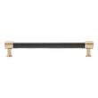 7-9/16" Lazzara Cabinet Pull Black Leather - Champagne Bronze, , large image number 2