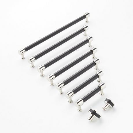 Lazzara Cabinet Pull Black Leather