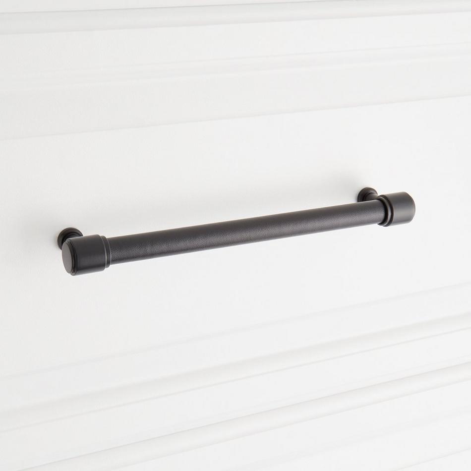6-5/16" Lazzara Cabinet Pull Black Leather - Matte Black, , large image number 3