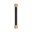 5-1/16" Lazzara Cabinet Pull Black Leather - Brushed Gold, , large image number 1