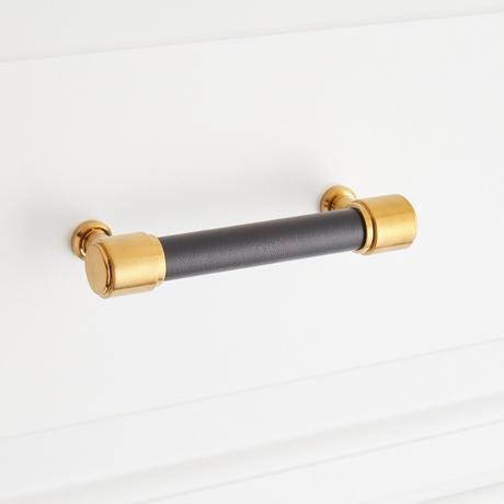 Lazzara Cabinet Pull Black Leather