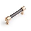 5-1/16" Lazzara Cabinet Pull Black Leather - Champagne Bronze, , large image number 0