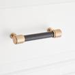 5-1/16" Lazzara Cabinet Pull Black Leather - Champagne Bronze, , large image number 3