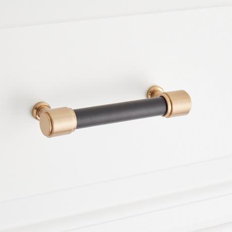 Lazzara Cabinet Pull Black Leather