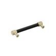 5-1/16" Lazzara Cabinet Pull Black Leather - Golden Champagne, , large image number 2