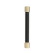 5-1/16" Lazzara Cabinet Pull Black Leather - Golden Champagne, , large image number 1