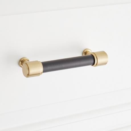 Lazzara Cabinet Pull Black Leather