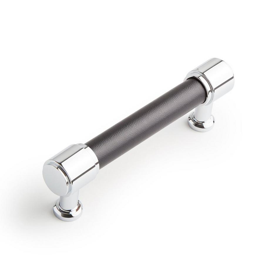 Lazzara Cabinet Pull Black Leather, , large image number 2